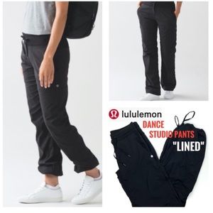 Lululemom dance studio pants—lined-black-size 10